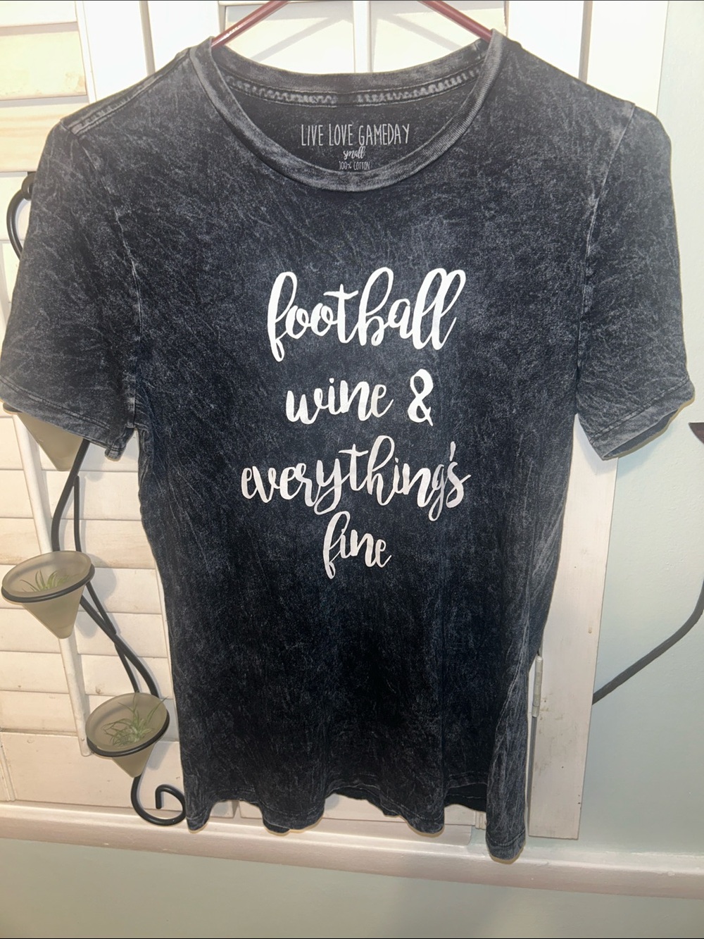Live Love Gameday Black Graphic Tee - Football Wine & Everything's Fine